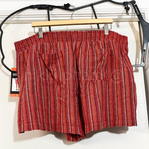 Briggs Ladies’ Linen Blend Shorts in Red, - Picture 3 of 4